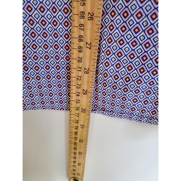 Tallia Shirt Mens Large Purple Blue Orange Geo Print Button Down Long Sleeve - Picture 5 of 7